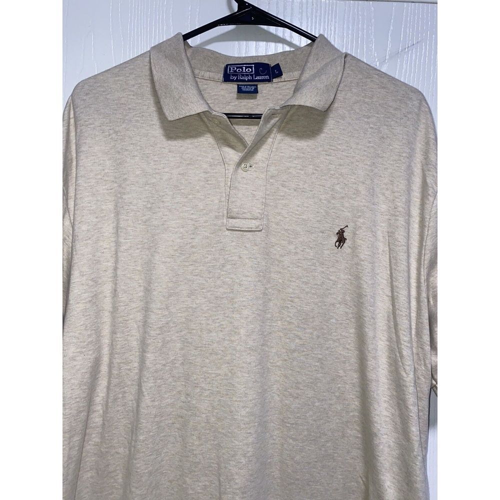 Ralph Lauren Large Casual Mens Ivory Short Sleeve Pony Logo Polo Shirt